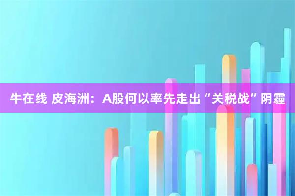 牛在线 皮海洲：A股何以率先走出“关税战”阴霾