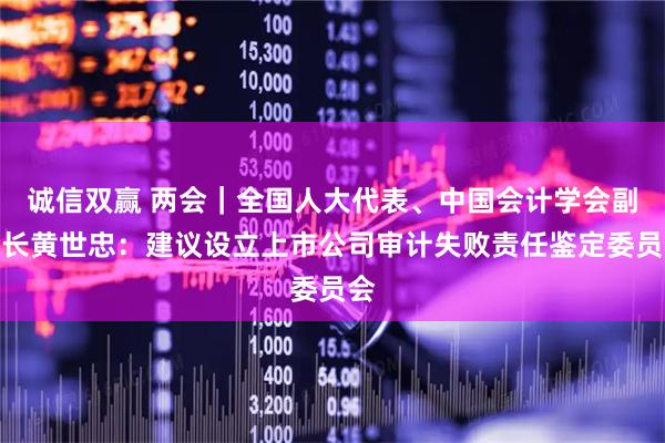 诚信双赢 两会｜全国人大代表、中国会计学会副会长黄世忠：建议设立上市公司审计失败责任鉴定委员会